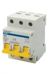 TRACON TDS 3P 20A B Kismegszakító, színes karral, 3 pólus, B karakterisztika 20A, 6kA (TDS 3P B20A)