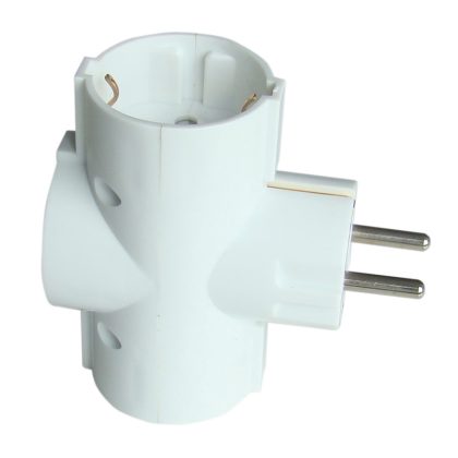 TRACON TDUGO Többférőhelyes átalakító csatlakozó, normál, fehér 3×SCHUKO, max.16A, 250V