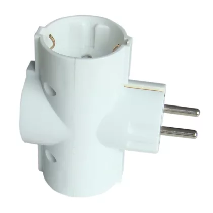 TRACON TDUGO Többférőhelyes átalakító csatlakozó, normál, fehér 3×SCHUKO, max.16A, 250V