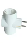 TRACON TDUGO9 Többférőhelyes átalakító csatlakozó, 90°, fehér 3×SCHUKO, max.16A, 250V (Tdf dugvilla)