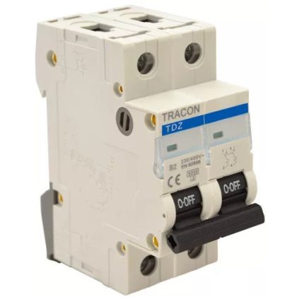 TRACON TDZ-2B-16 Kismegszakító, 2 pólus, B karakterisztika 16A, 6kA TRACON TDZ-2B-16 Kismegszakító, 2 pólus, B karakterisztika 16A, 6kA