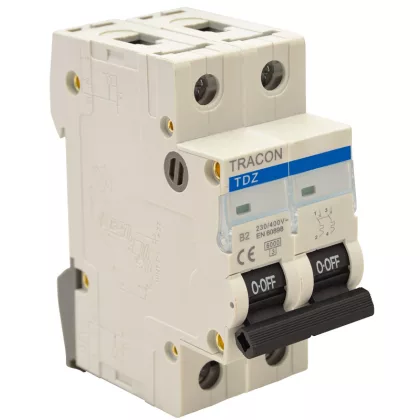 TRACON TDZ 2P 10A C Kismegszakító, 2 pólus, C karakterisztika 10A, 6kA (TDZ 2P C10A) TRACON TDZ 2P 10A C Kismegszakító, 2 pólus, C karakterisztika 10A, 6kA (TDZ 2P C10A)