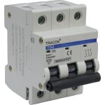 TRACON TDZ-3D-4 Kismegszakító, 3 pólus, D karakterisztika 4A, 6kA