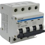 TRACON TDZ-4D-2 Kismegszakító, 4 pólus, D karakterisztika 2A, 6kA