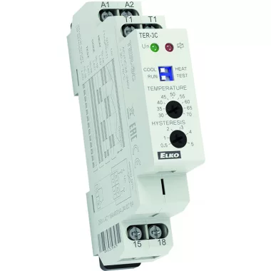 Elko TER-3C  Termosztát, +30.. +70 °C, állítható hiszterézis