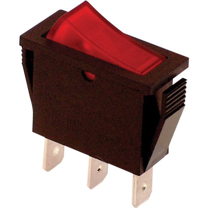   TRACON TES-21 Készülékkapcsoló, BE-KI, piros-világító 16(6)A, 250V AC