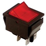 TRACON TES-41 Készülékkapcsoló, BE-KI, 2-pólus, piros, világító raszter 16(6)A, 250V AC
