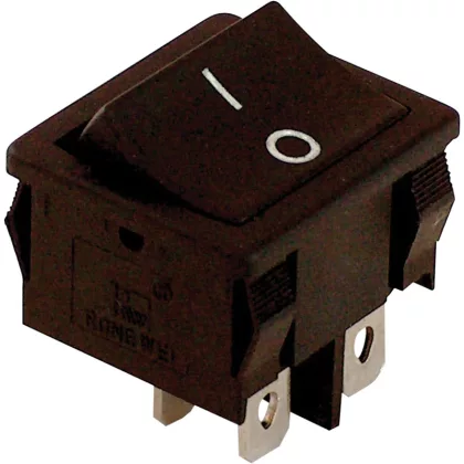   TRACON TES-51 Készülékkapcsoló, BE-KI, 4-pólus, fekete, 0-I felirattal 16(6)A, 250V AC