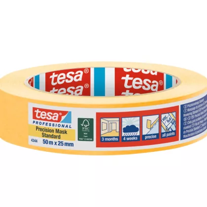   Tesa 04344-00003-02 Beltéri Színelválasztó Festőszalag 50m x 25mm