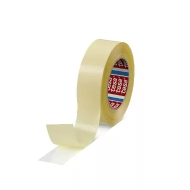 TESA 64621-00006-00 Kétoldalas öntapadós szalag, általános célú, átlátszó PP film hordozó, szintetikus kaucsuk ragasztóanyaggal, 90 µm