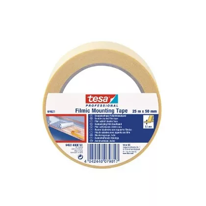   TESA 64621-60011-00 Kétoldalas szalag általános célú, átlátszó PP film hordozó, szintetikus kaucsuk ragasztóanyaggal, 90 µm 