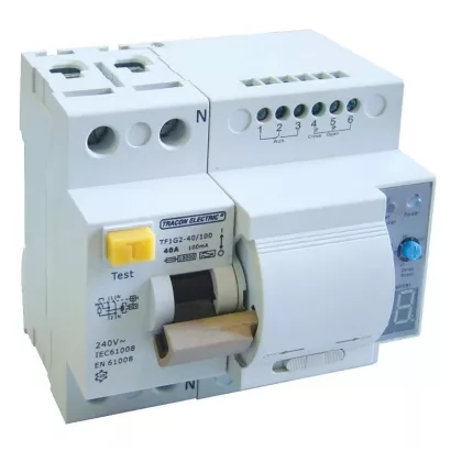   TRACON TFIG2-16300 Áram-védőkapcsoló visszakapcsoló automatikával, 2 pólusú 16A, 300mA, 10kA, A / AC (Fi-relé)