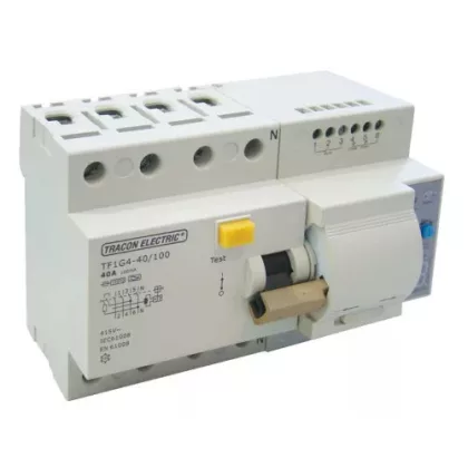   TRACON TFIG4-63030 Áram-védőkapcsoló visszakapcsoló automatikával, 4 pólusú 63A, 30mA, 10kA, A / AC (Fi-relé)