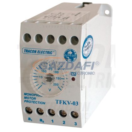   TRACON TFKV-03 Védőrelé, feszültségcsökkenési 1 fázisú rendszerhez 230V AC, 140-200V/240V AC, 5A/250V AC