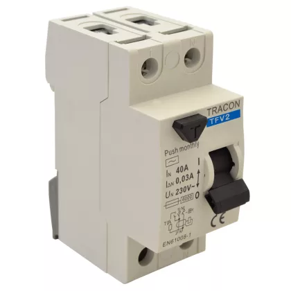  TRACON TFV2-63300 Áram-védőkapcsoló, 2 pólusú 63A, 300mA, 6kA, AC (Fi-relé)