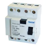   TRACON TFVH4-100100 Áram-védőkapcsoló, nagyáramú, 4 pólusú 100A, 100mA, 6kA, AC (Fi-relé)