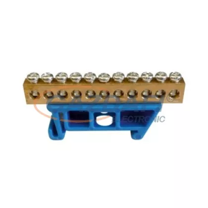 Földelő rézsín, DIN sínre, 11x10mm2, kék