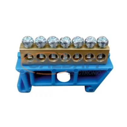 Földelő rézsín, DIN sínre, 7x10mm2, kék