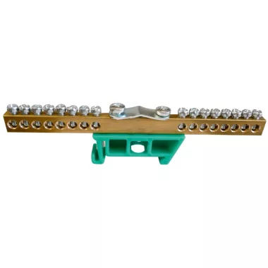 Földelő rézsín, DIN sínre, 16x10mm2+1x35mm2, zöld