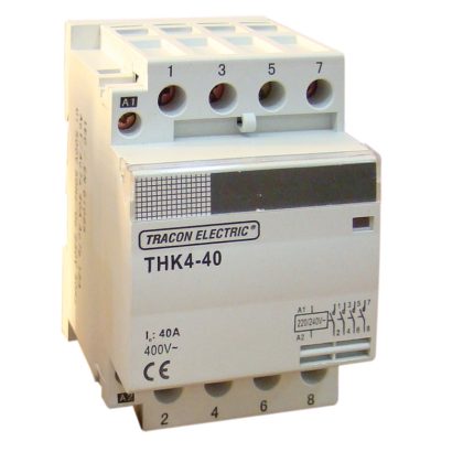   TRACON THK4-63-24 Installációs kontaktor 230/400V, 50Hz, 4P, 4×NO, 63/25A, 13/3,8kW, 24V AC