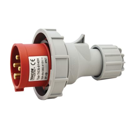   TRACON TICS-0142H Ipari csatlakozó dugó, fokozott védelemmel 16A, 400V, 3P+E, 6h, IP67