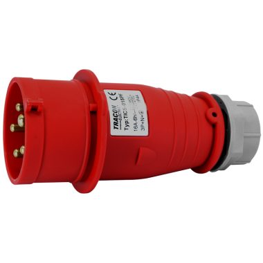 TRACON TICS-015PF Fázisfordítós ipari csatlakozó dugó külső tömszelencével 16A, 400V, 3P+N