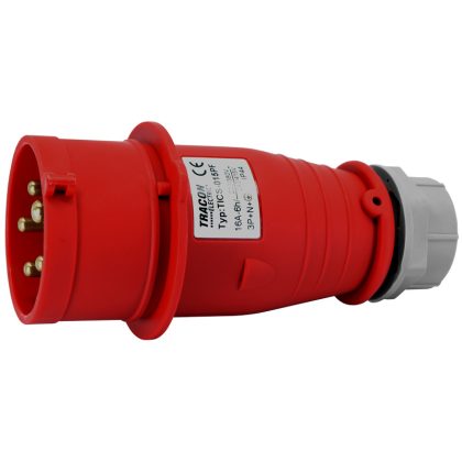   TRACON TICS-015PF Fázisfordítós ipari csatlakozó dugó külső tömszelencével 16A, 400V, 3P+N+E, 6h, IP44