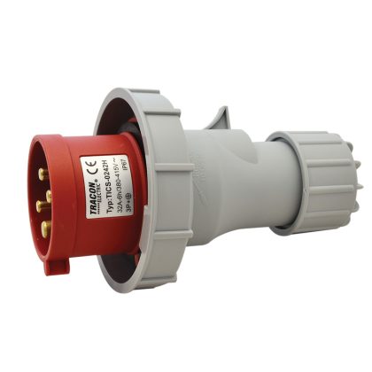   TRACON TICS-0242H Ipari csatlakozó dugó, fokozott védelemmel 32A, 400V, 3P+E, 6h, IP67
