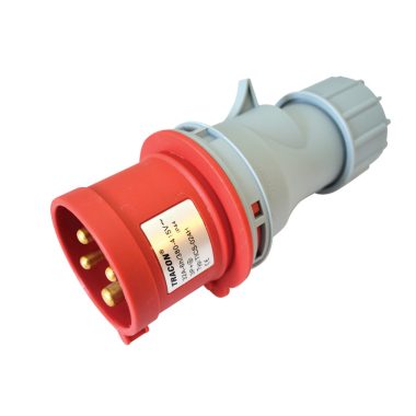 TRACON TICS-024H Ipari csatlakozó dugó, külső tömítőszelencével 32A, 400V, 3P+E, 6h, IP44