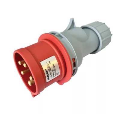 TRACON TICS-025H Ipari csatlakozó dugó, külső tömítőszelencével 32A, 400V, 3P+N+E, 6h, IP44