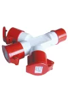 TRACON TICS-1024 Priză de distribuție industrială 16A, IN 1x3P + E 6h, OUT 3x3P + E 6h, IP44 TRACON TICS-1024 Priză de distribuție industrială 16A, IN 1x3P + E 6h, OUT 3x3P + E 6h, IP44