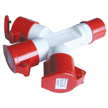 TRACON TICS-1024 Ipari elosztó-csatlakozóaljzat 16A, IN 1x3P+E 6h, OUT 3x3P+E 6h, IP44 TRACON TICS-1024 Ipari elosztó-csatlakozóaljzat 16A, IN 1x3P+E 6h, OUT 3x3P+E 6h, IP44