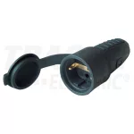   TRACON TICS-212 Csatlakozó aljzat oldalsó védőérintkezővel, gumi 16A, 250V, 2P+E, IP44