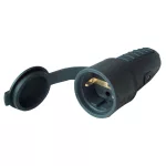   TRACON TICS-212G Csatlakozóaljzat oldalsó védőérintkezővel, gumi 16A, 250V, 2P+E, IP44 (SCHUKO)