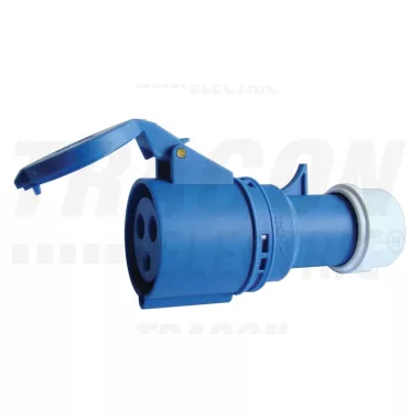 TRACON TICS-223L Ipari csatlakozó lengőaljzat, kábel törésgátlóval 32A, 250V, 2P+E, IP44 TRACON TICS-223L Ipari csatlakozó lengőaljzat, kábel törésgátlóval 32A, 250V, 2P+E, IP44