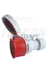 TRACON TICS-2242 Ipari csatlakozó lengőaljzat, fokozott védelemmel 32A, 400V, 3P+E, 6h, IP67