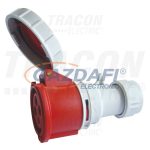   TRACON TICS-2242 Ipari csatlakozó lengőaljzat, fokozott védelemmel 32A, 400V, 3P+E, 6h, IP67