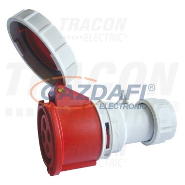 TRACON TICS-2242 Ipari csatlakozó lengőaljzat, fokozott védelemmel 32A, 400V, 3P+E, 6h, IP67