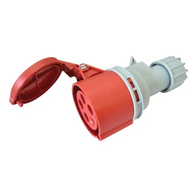 TRACON TICS-225H Ipari csatlakozóaljzat, külső tömítőszelencével 32A, 400V, 3P+N+E, 6h, IP