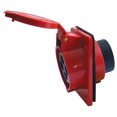 TRACON TICS-324 Beépíthető ferde ipari csatlakozóaljzat 32A, 400V, 3P+E, 6h, IP44 TRACON TICS-324 Beépíthető ferde ipari csatlakozóaljzat 32A, 400V, 3P+E, 6h, IP44
