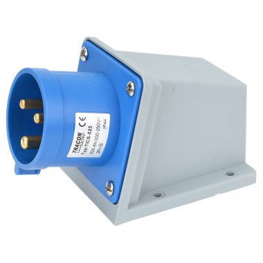TRACON TICS-523 Felületre szerelhető ipari csatlakozó dugó 32A, 250V, 2P+E, 6h, IP44