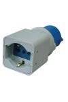 TRACON TICS-A1 Csatlakozó adapter, CEE/Schuko 16A, 250V, IN 2P+E 6h (CEE), OUT 2P+E (Schuk