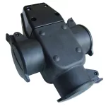   Priza cu capac TRACON TICS-A4F cu contact de protecție cu știft, triplu, cauciuc 3x (2P + E), IP44 (FRANȚA)