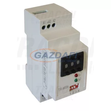 TRACON TIR-MO2A Kétfunkciós időrelé, moduláris, 2 modul széles 230V AC/, 0,1s-999h, 5A/250V AC, 5A/30V DC