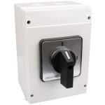 TRACON TK-129/4T65 Tokozott kézikapcsoló, BE-KI 400V, 50Hz, 125A, 4P, 30kW, 88×88mm, 90°, 