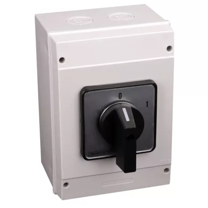   TRACON TK-166/4T65 Tokozott kézikapcsoló, BE-KI 400V, 50Hz, 160A, 4P, 37kW, 88×88mm, 60°, IP65