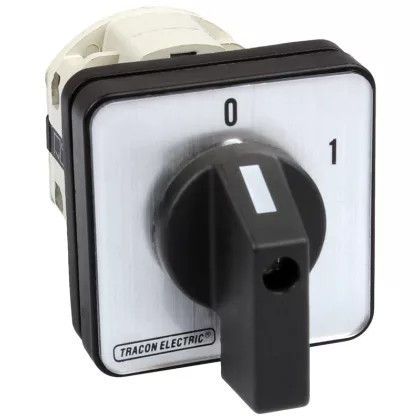   TRACON TK-206/4 Kézikapcsoló, BE-KI 400V, 50Hz, 20A, 4P, 5,5kW, 48×48mm, 60°