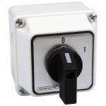 TRACON TK-206/4T65 Tokozott kézikapcsoló, BE-KI 400V, 50Hz, 20A, 4P, 5,5kW, 48×48mm, 60°, 