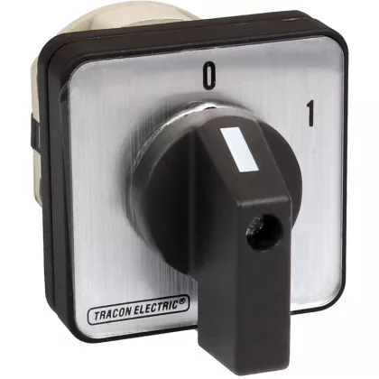 TRACON TK-256/2 Kézikapcsoló, BE-KI 400V, 50Hz, 25A, 2P, 7,5kW, 48×48mm, 60°