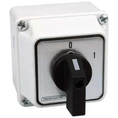 TRACON TK-256/3T65 Tokozott kézikapcsoló, BE-KI 400V, 50Hz, 25A, 3P, 7,5kW, 48×48mm, 60°, IP65